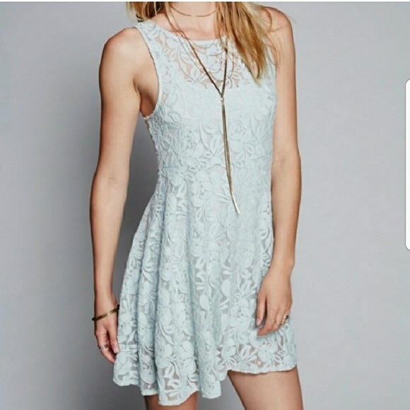 Free People Mint Lace Swing Dress - Picture 2 of 8